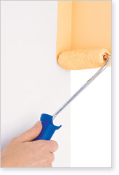 Nylon roller paints into corners