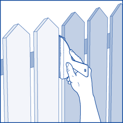 Line art - Paint or Stain between deck and fence boards or any hard to reach area