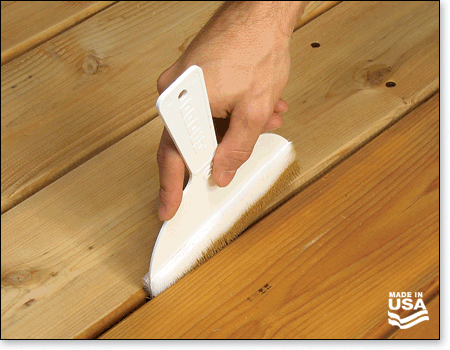 Stain between deck and fence boards